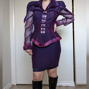 Insane vintage 1980's Caché unique renaissance style jacket and skirt set